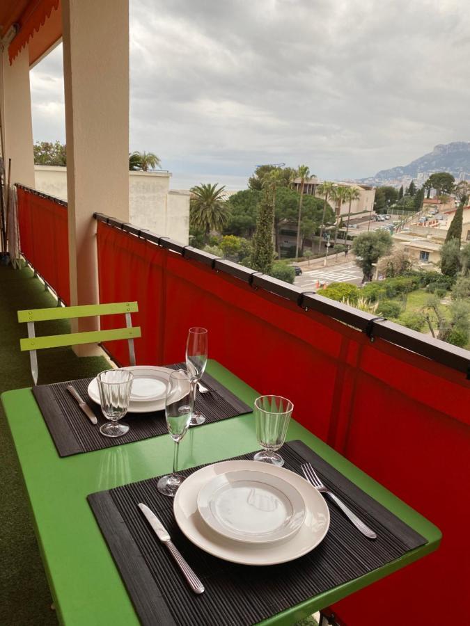 Charmant 2 Pieces Vue Sur Mer Et Monte-Carlo A Roquebrune Cap Martin Luaran gambar